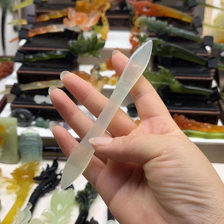 蛇纹石玉未镶嵌岫玉发簪