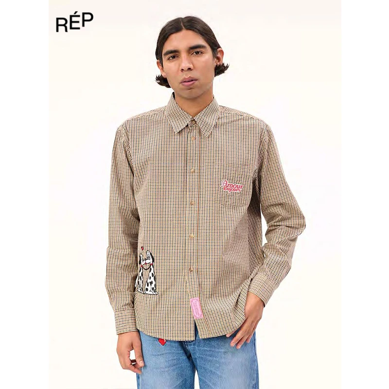 REP-CARNE BOLLENTE设计师品牌棕色格纹狗狗衬衫 25FW女装新款