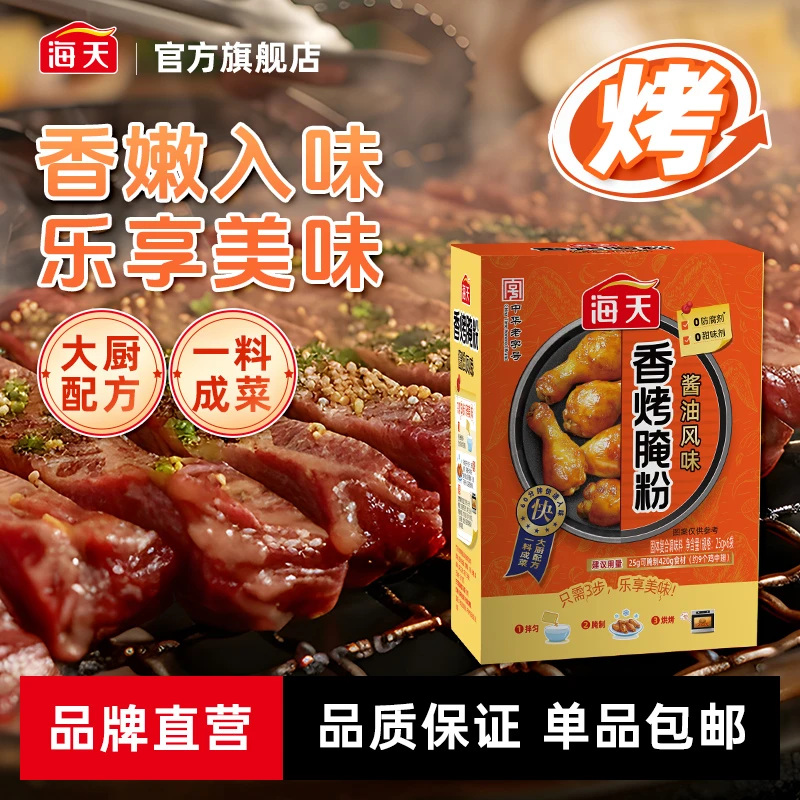 【商城】海天香烤腌粉(酱油风味) 香浓入味烤肉无压力 三步乐享美味