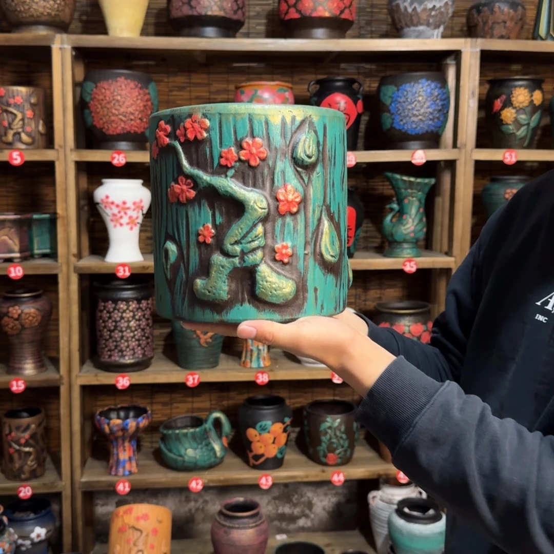 带孔高端浮雕花盆炸炸炸炸