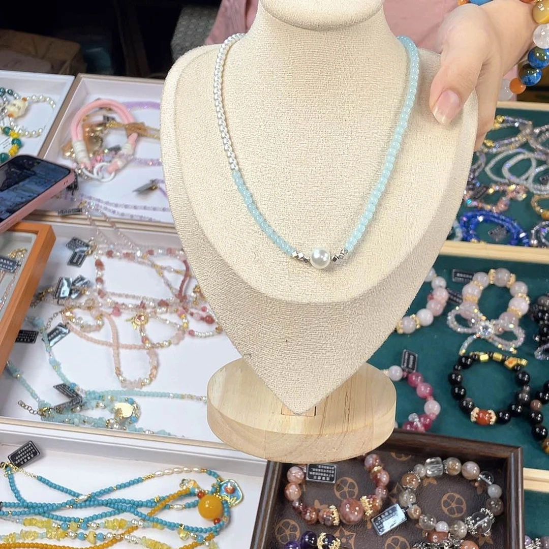 水晶手链银S925镀金镶嵌