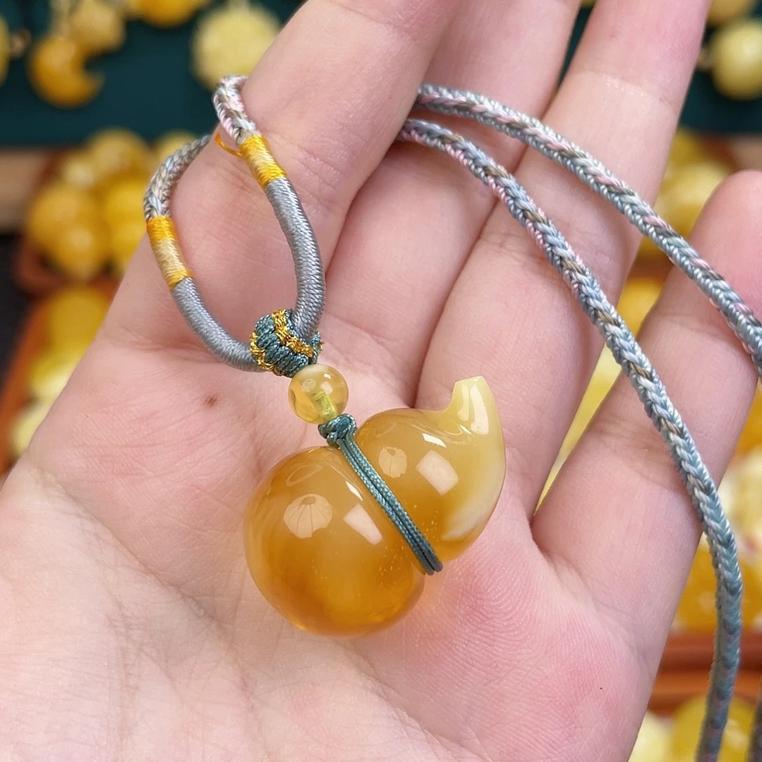 蜜蜡毛衣链未镶嵌蜜蜡