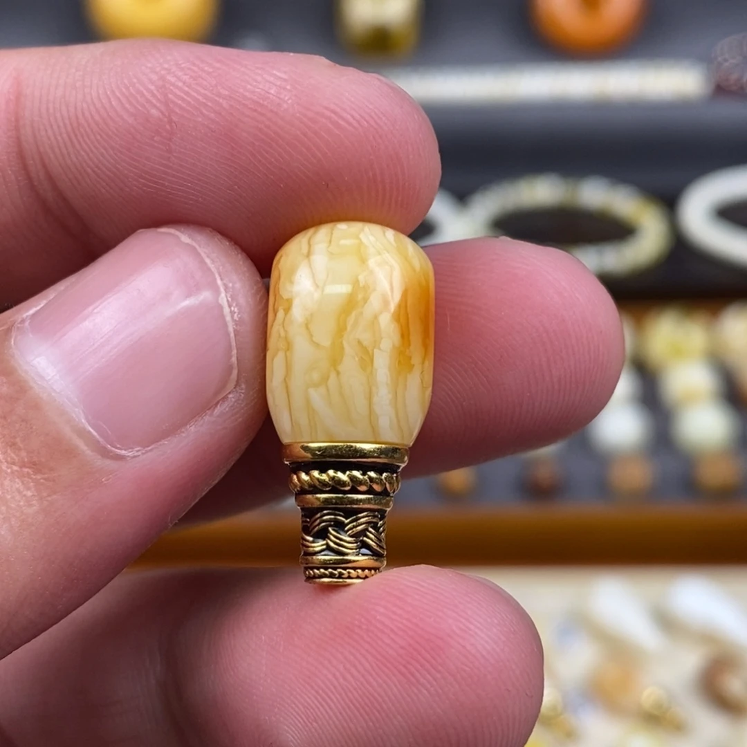 蜜蜡未镶嵌裸石配饰三通尺寸11.1