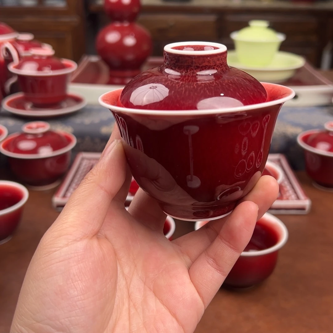 静***莲陶瓷景德镇陶瓷郎红