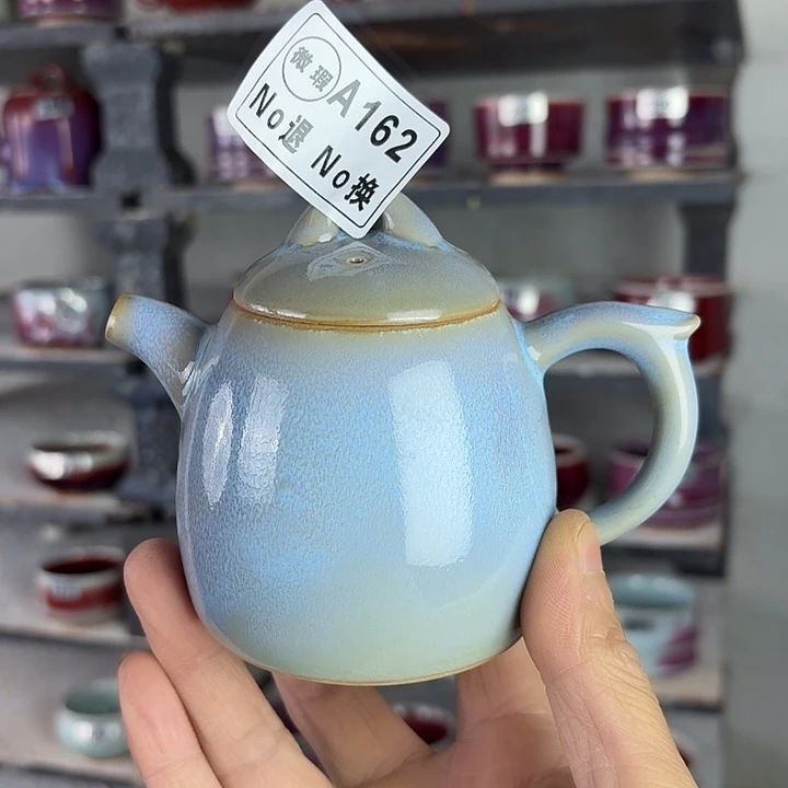 A162微瑕钧瓷原矿釉茶壶
