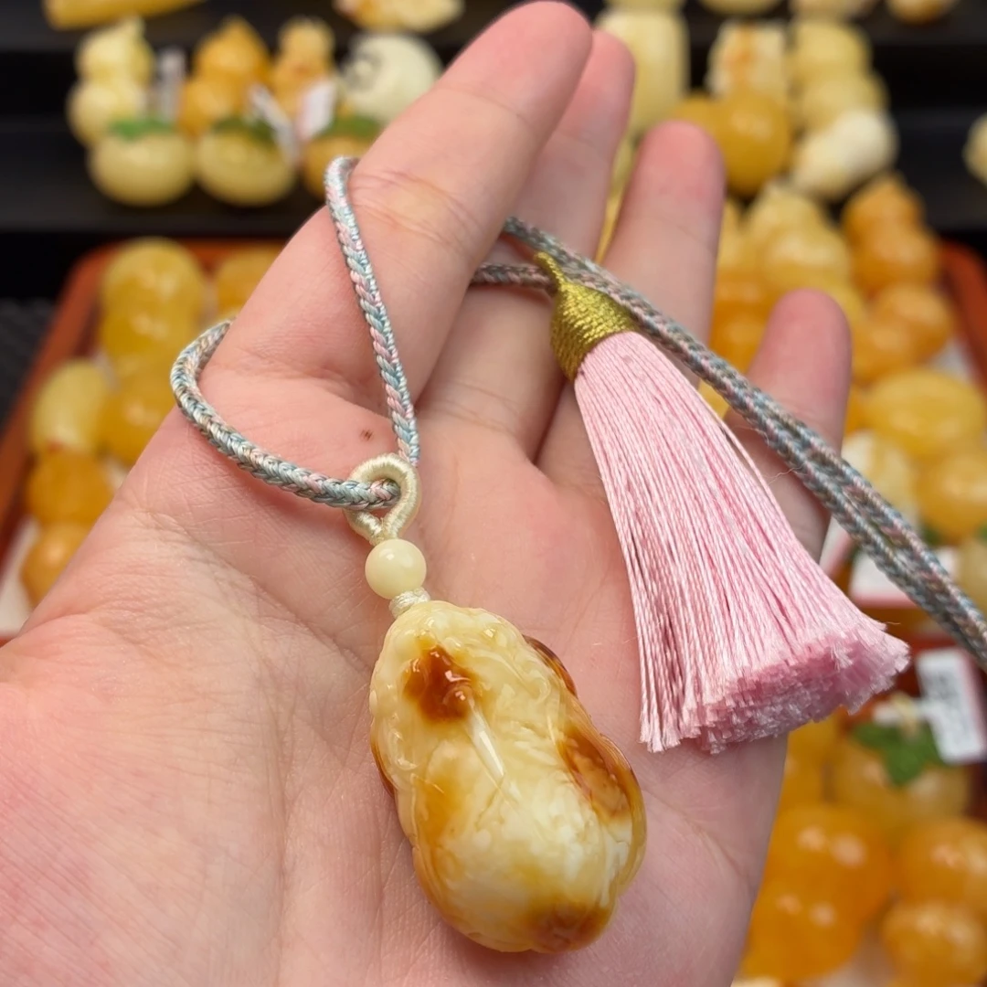 蜜蜡未镶嵌毛衣链蜜蜡