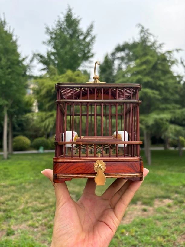 大四方蝈蝈笼带抽屉上手高级鸣虫用具带架