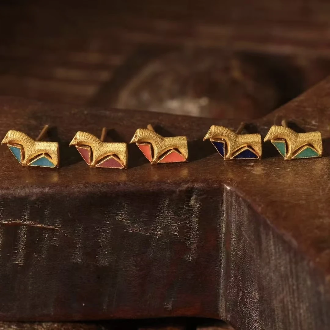 【细工】马迹金途  足金999耳钉一抹俏皮减龄的萌趣