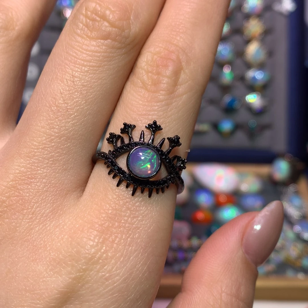 银S925镶嵌欧泊戒指款式