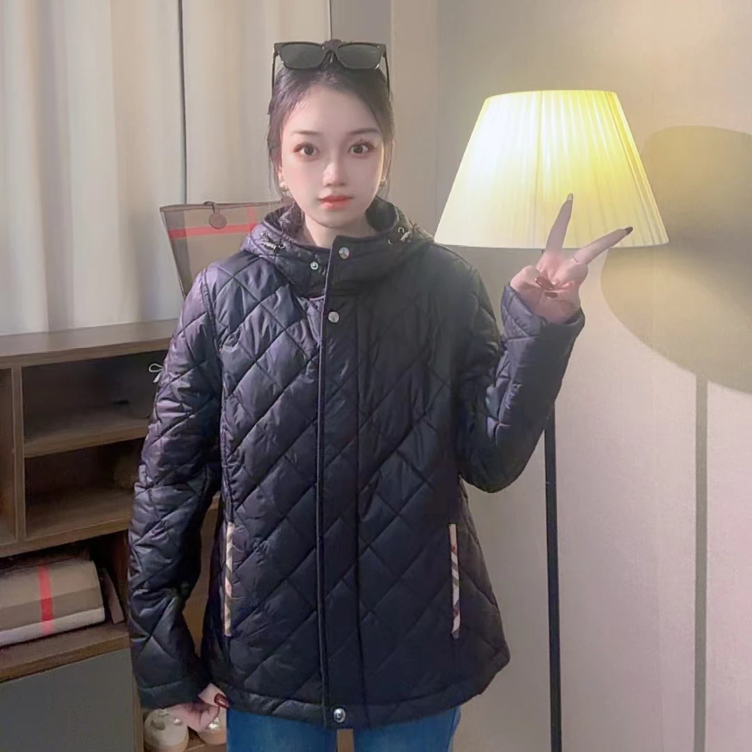 【侧口袋戴帽】时尚百搭秋冬新款英伦风气质保暖棉服A190866