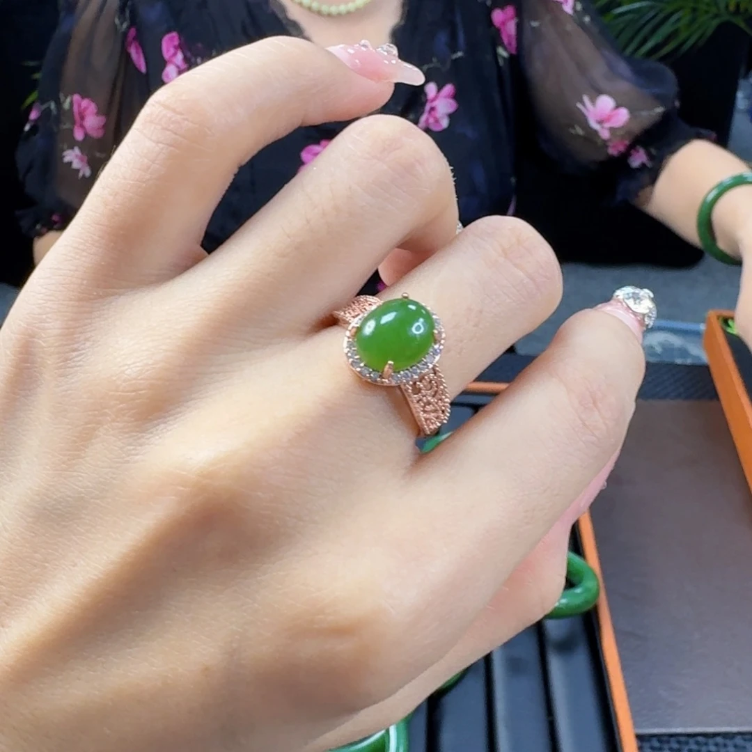 和田玉（碧玉）戒指合金