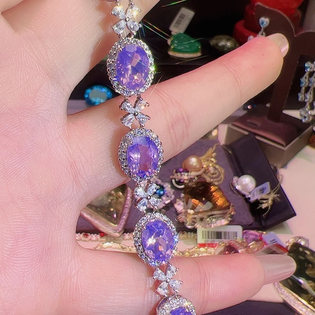 紫晶紫水晶银S925镶嵌