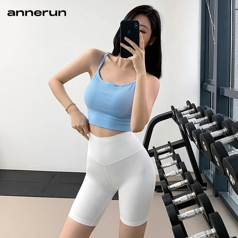 annerun裸感装备瑜伽背心女内衣性感美背可拆卸健身服文胸