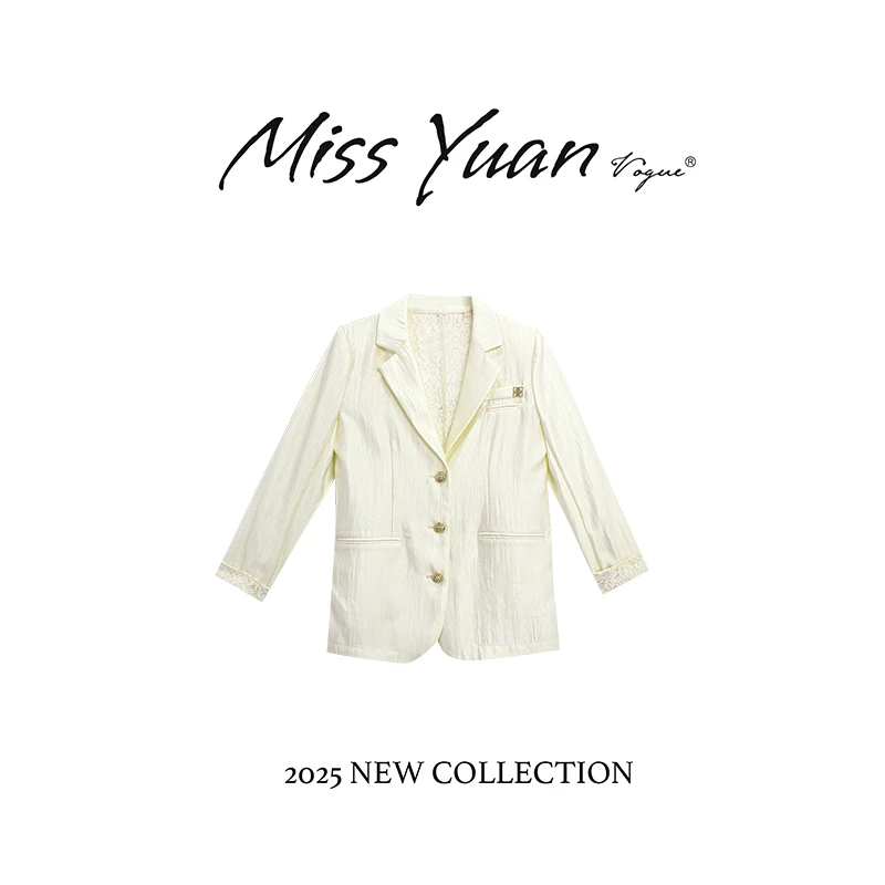 M.Y. 媛总 2025夏季新品气质白色时尚简约轻奢外套1MY6208D