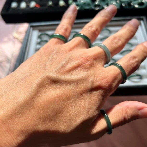 非金属珐琅戒指 蓝水冰种精美指环男女通用