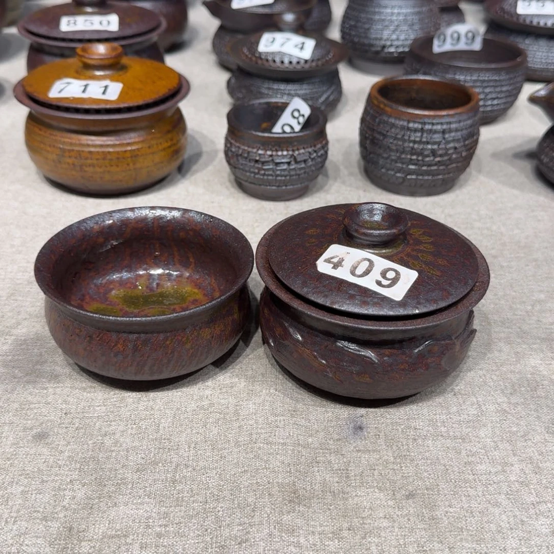 酒***人粗瓷粗瓷茶具素色盖碗