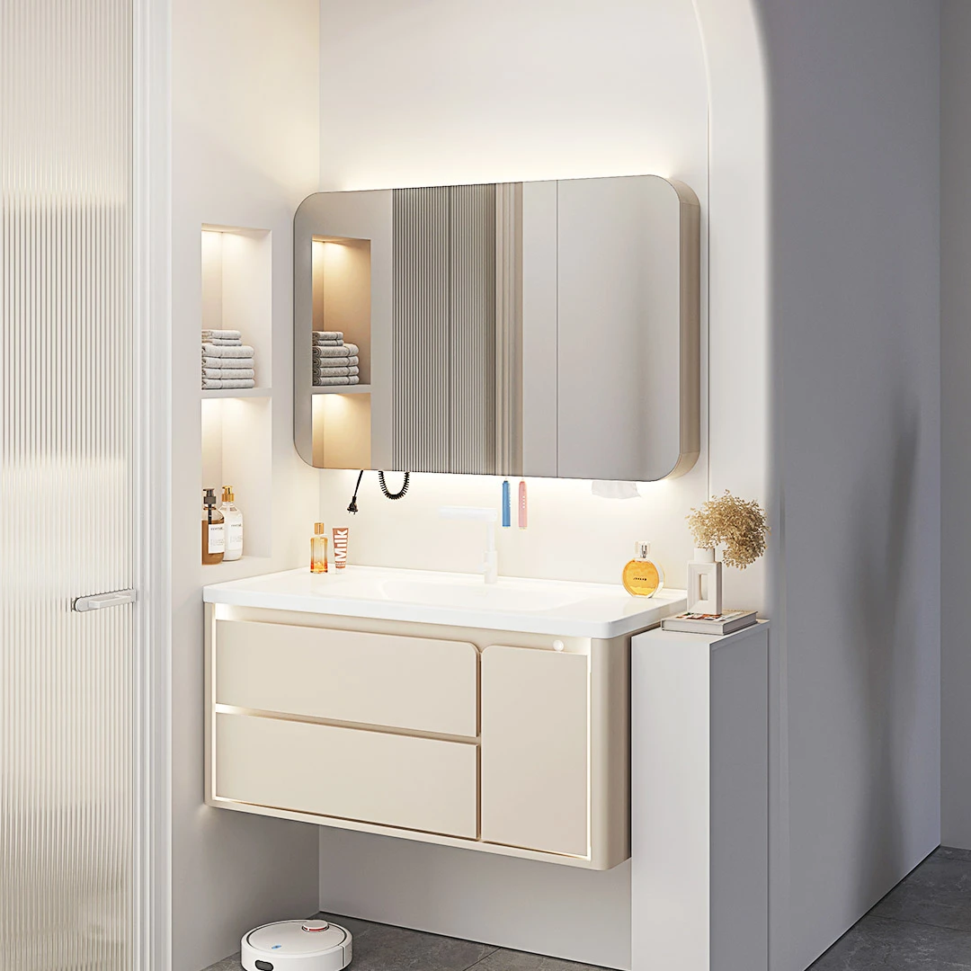 【K8奶油风-陶瓷一体盆】卫生间洗脸盆洗手盆陶瓷一体盆