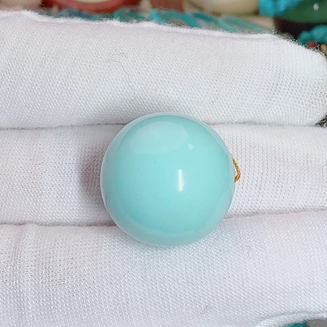 绿松石未镶嵌珠宝奇石精品大圆珠18+