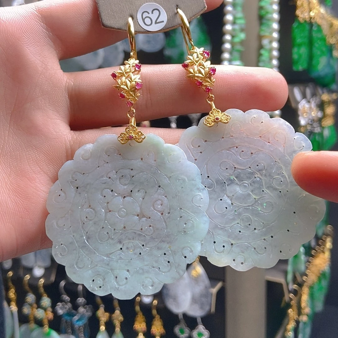 翡翠未镶嵌耳饰翡翠