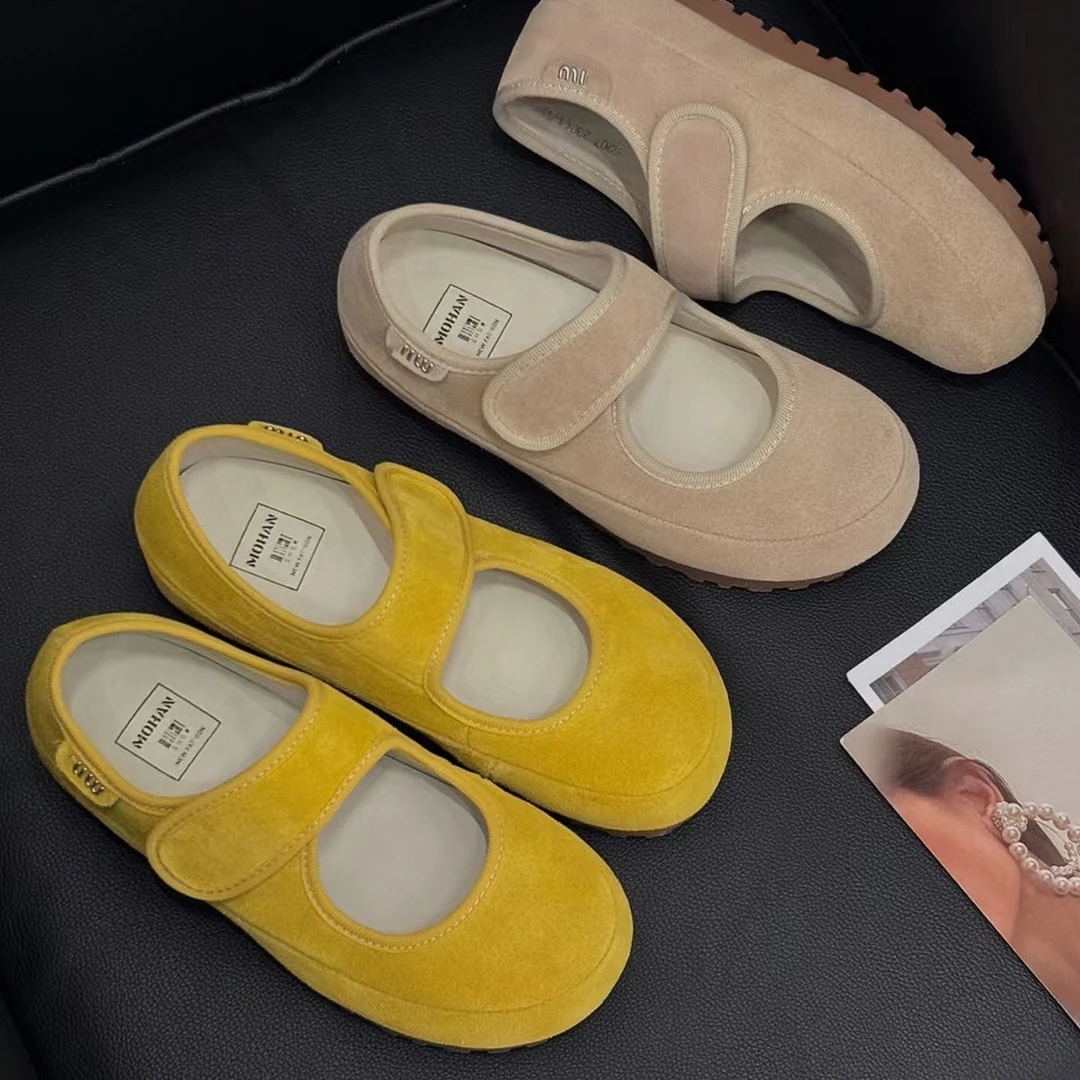 时尚浅口勃肯鞋春夏款玛丽珍圆头百搭小单鞋