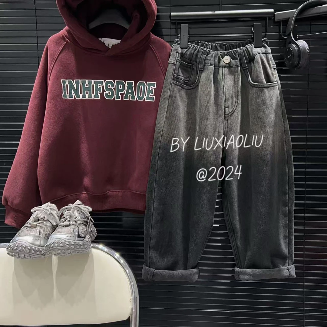 杭州六小六正版 BY LIUXIAOLIU冬季儿童加绒牛仔裤15237