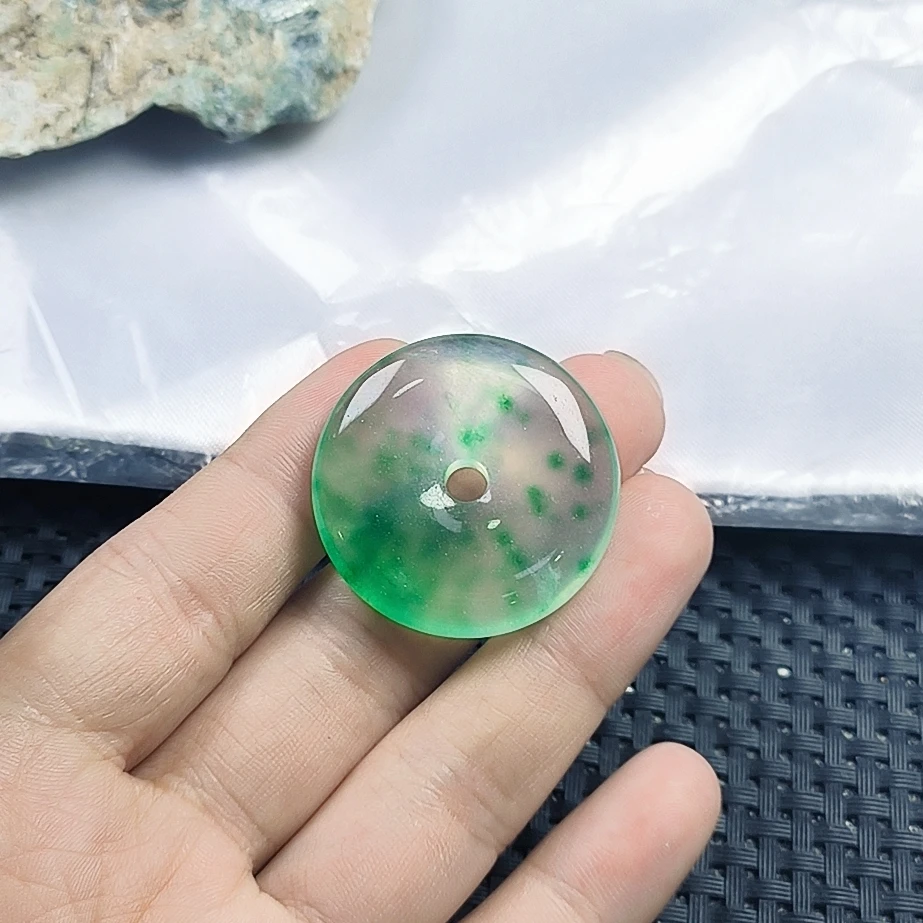 （聚宝严选）D367冰飘花新平安扣吊坠妈妈款精致精美百搭时尚