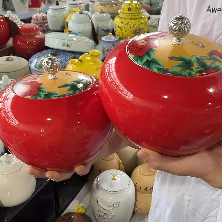 摆件陶瓷茶叶罐密封罐家用摆件