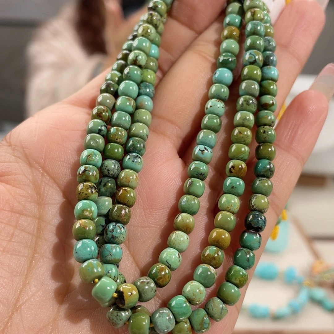 绿松石未镶嵌瓷釉军绿108卡5