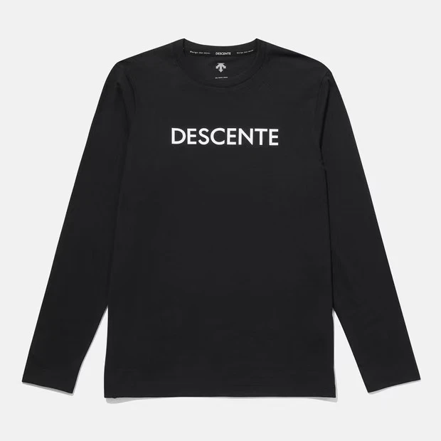 DESCENTE/迪桑特运动休闲字母圆领长袖T恤男女百搭舒适SP323UTL91