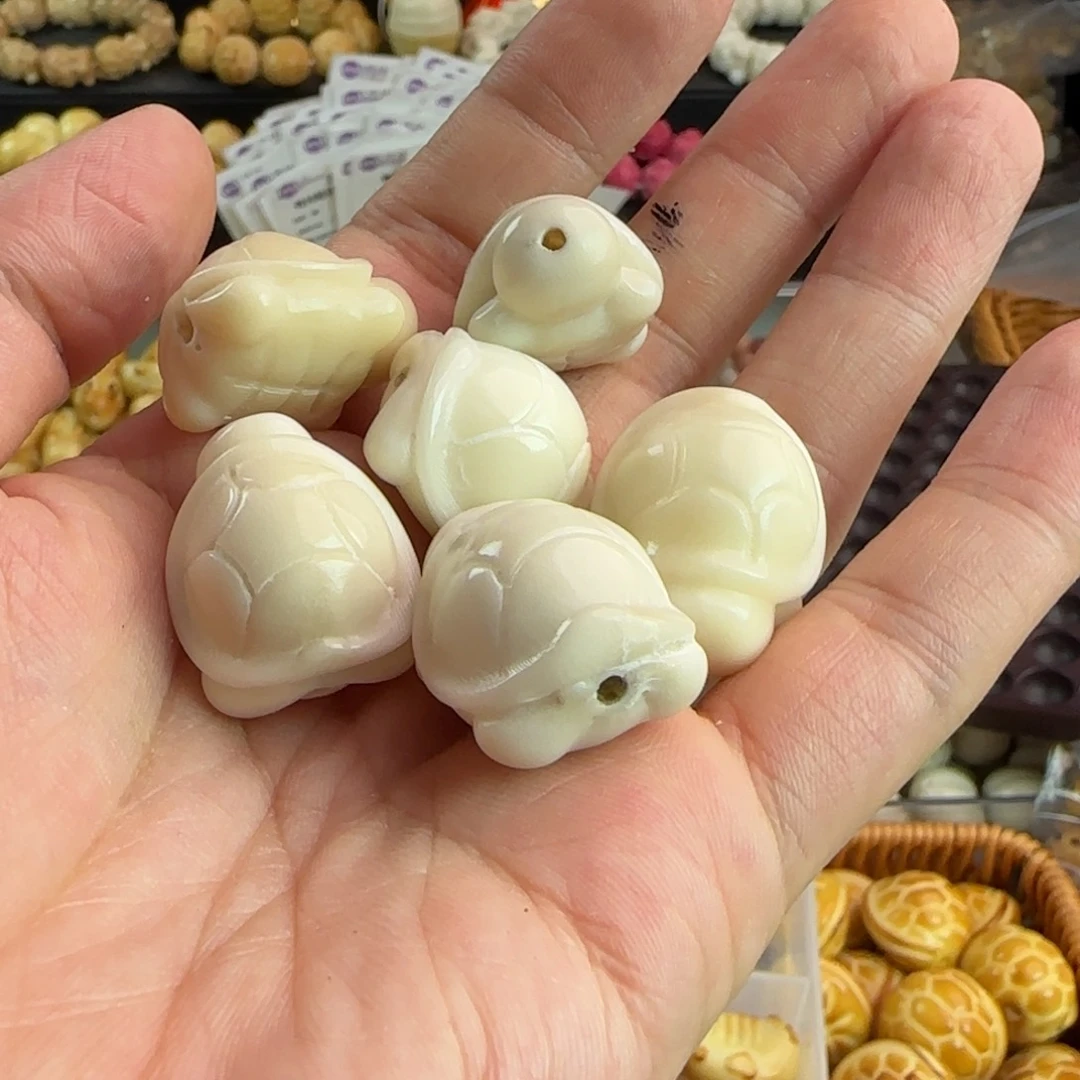 手串菩提根/象牙果微瑕疵白色乌龟3颗