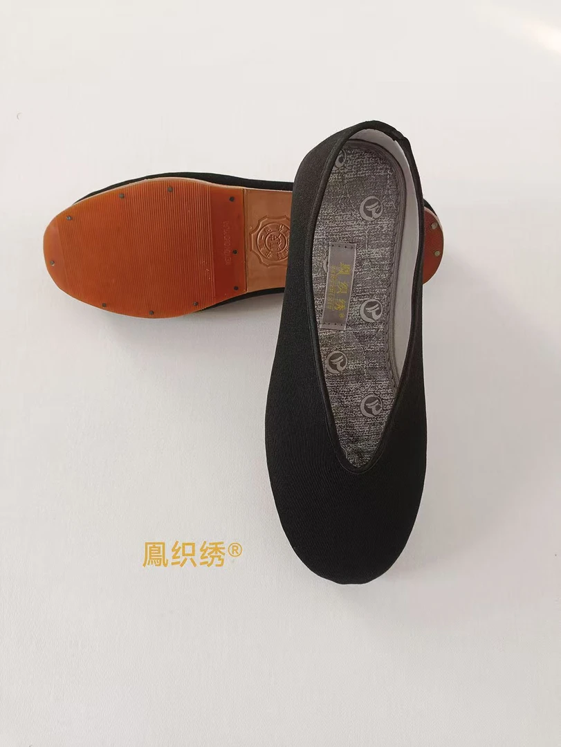 鳯织绣元口防滑底礼服呢布鞋手工北京舒适透气轻便家居正宗黑