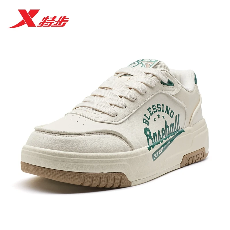 特步千层鞋2025春季新款板鞋男子运动休闲鞋厚底男款975119310050