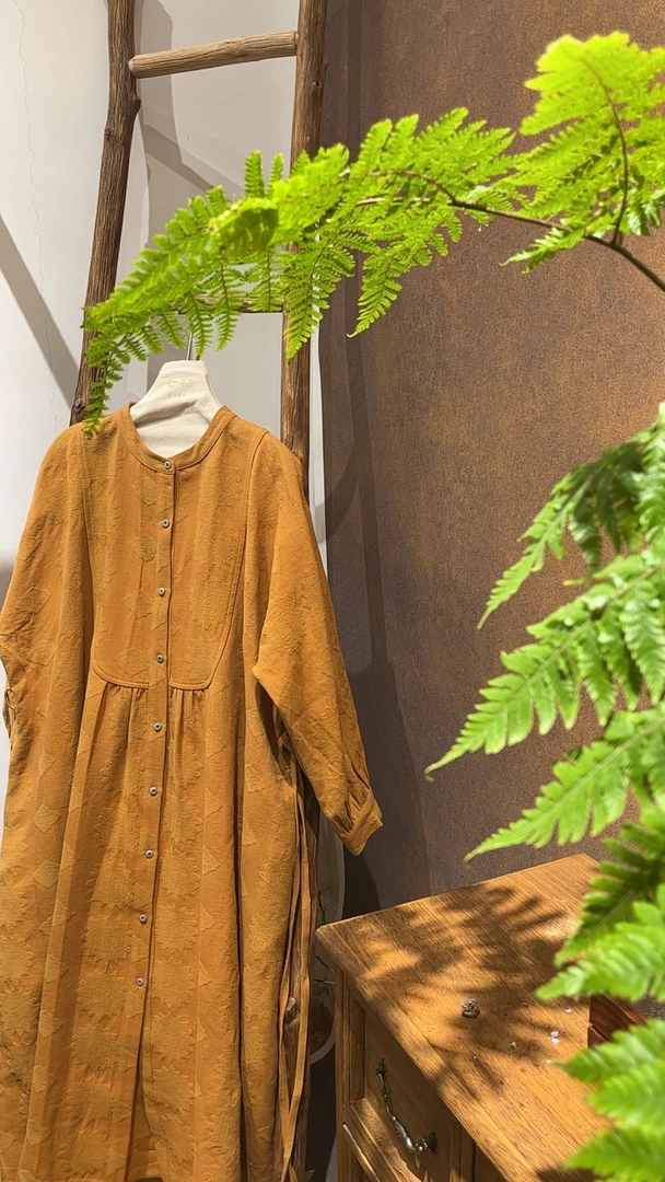 朴时.如故【春意盎然】提花新中式连衣裙