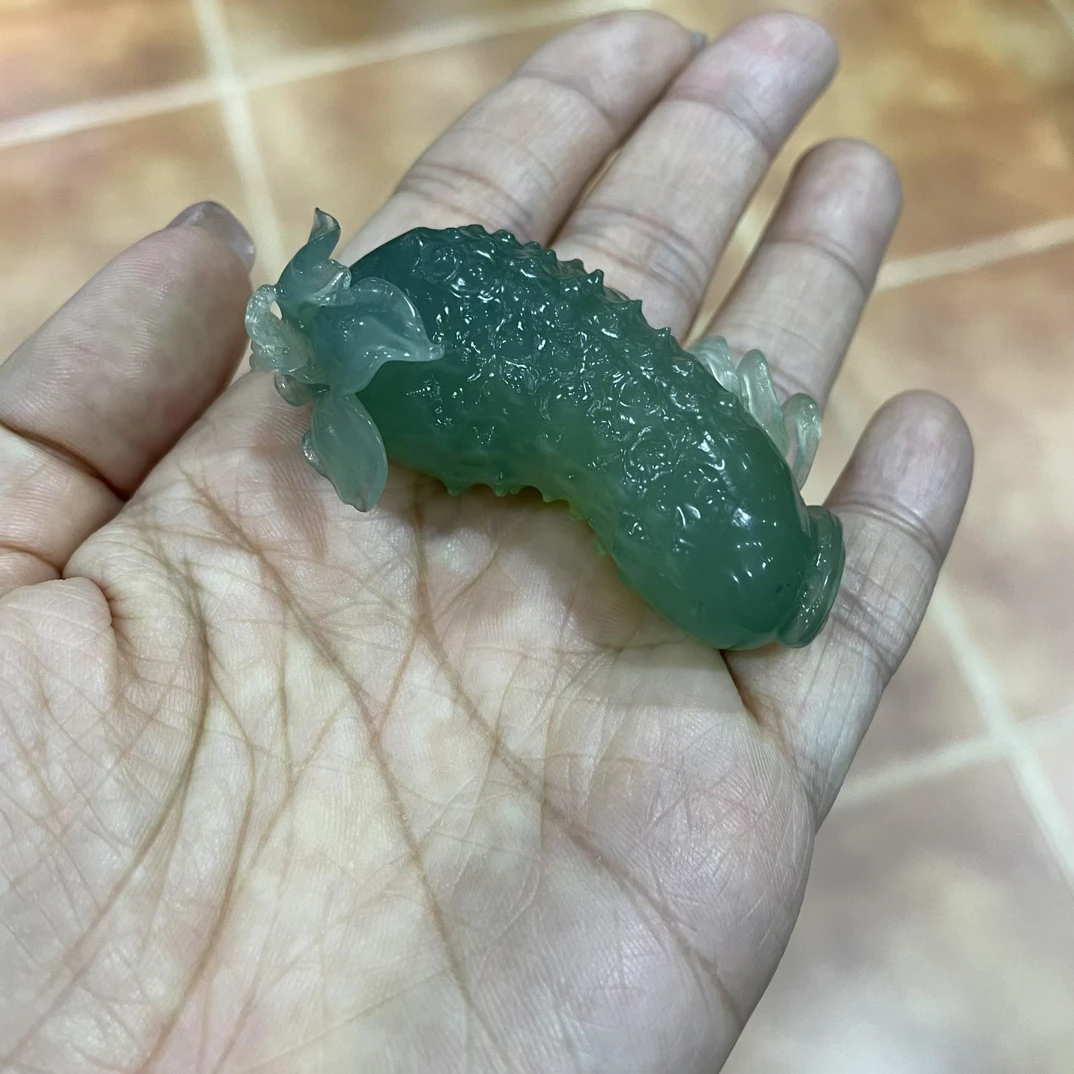 精品岫玉小黄瓜手把件