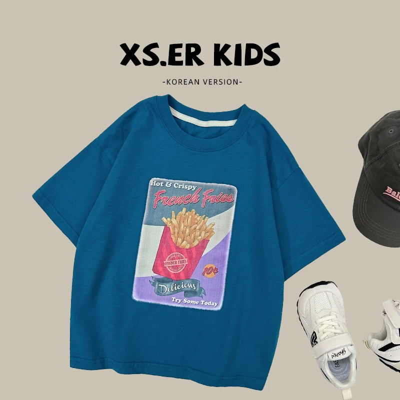 【小首尔】男童韩版简约潮流短袖上衣夏季时尚百搭卡通T恤HBB4010