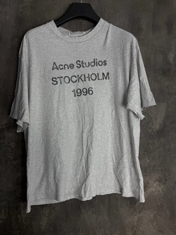 全新未使用 AcneStudios 灰色做旧短袖T恤/12422
