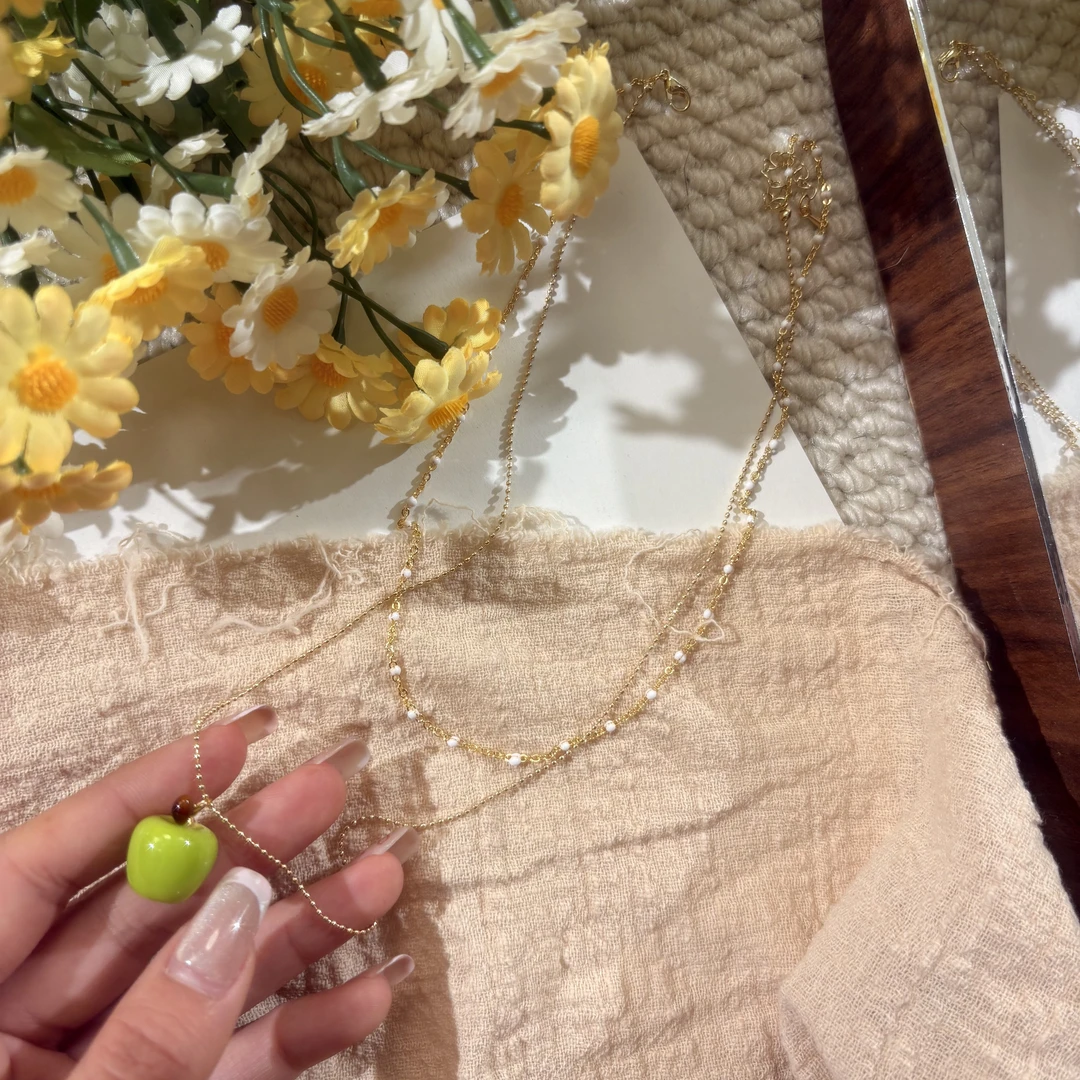 铜合金项链 【青苹果】春夏双层叠戴个性洋气小众高级感不掉色
