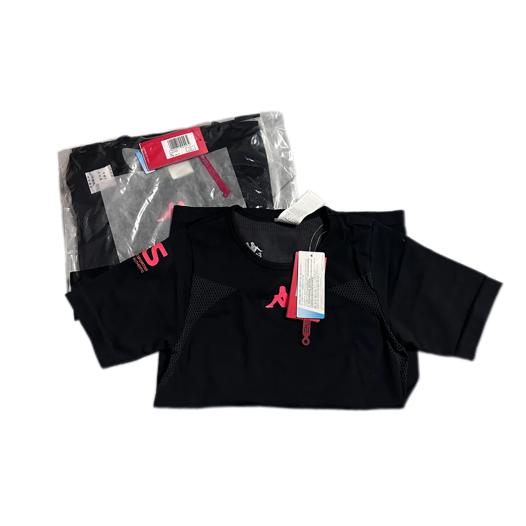 ka家后背速干长款短袖健身瑜伽户外运动上衣速干圆领