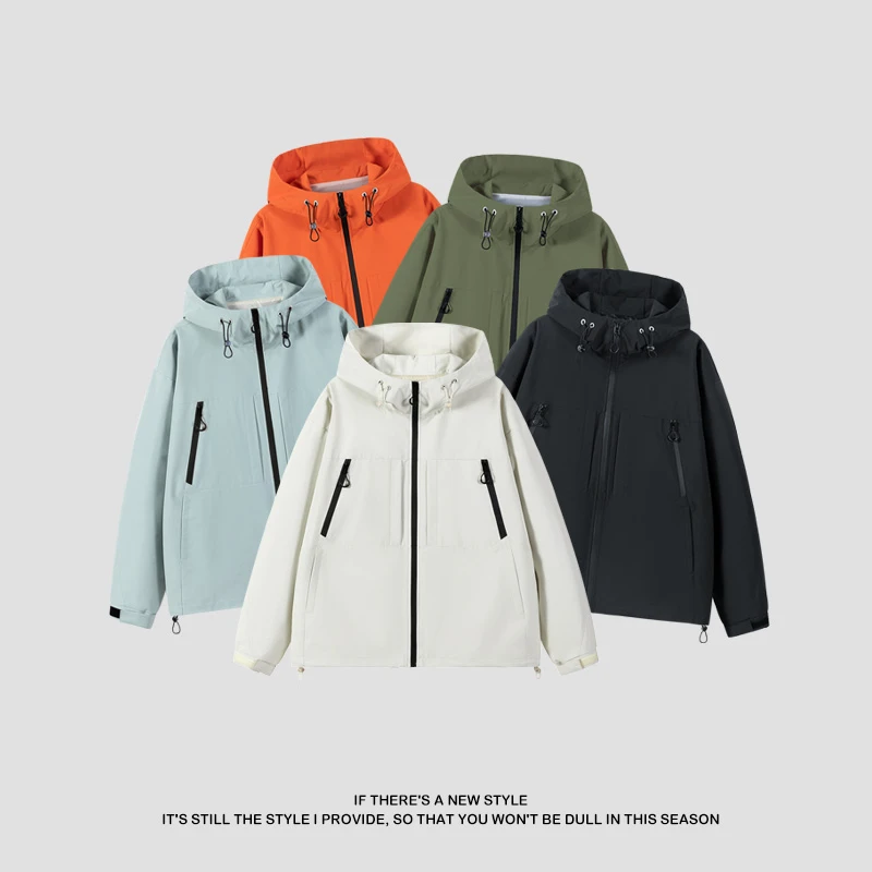 【2477】2025春秋季情侣运动户外夹克百搭男女连帽宽松防水外套