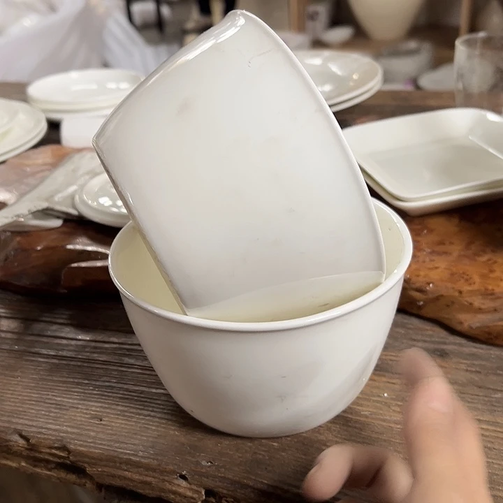 国营尾货骨瓷碗一对口径15