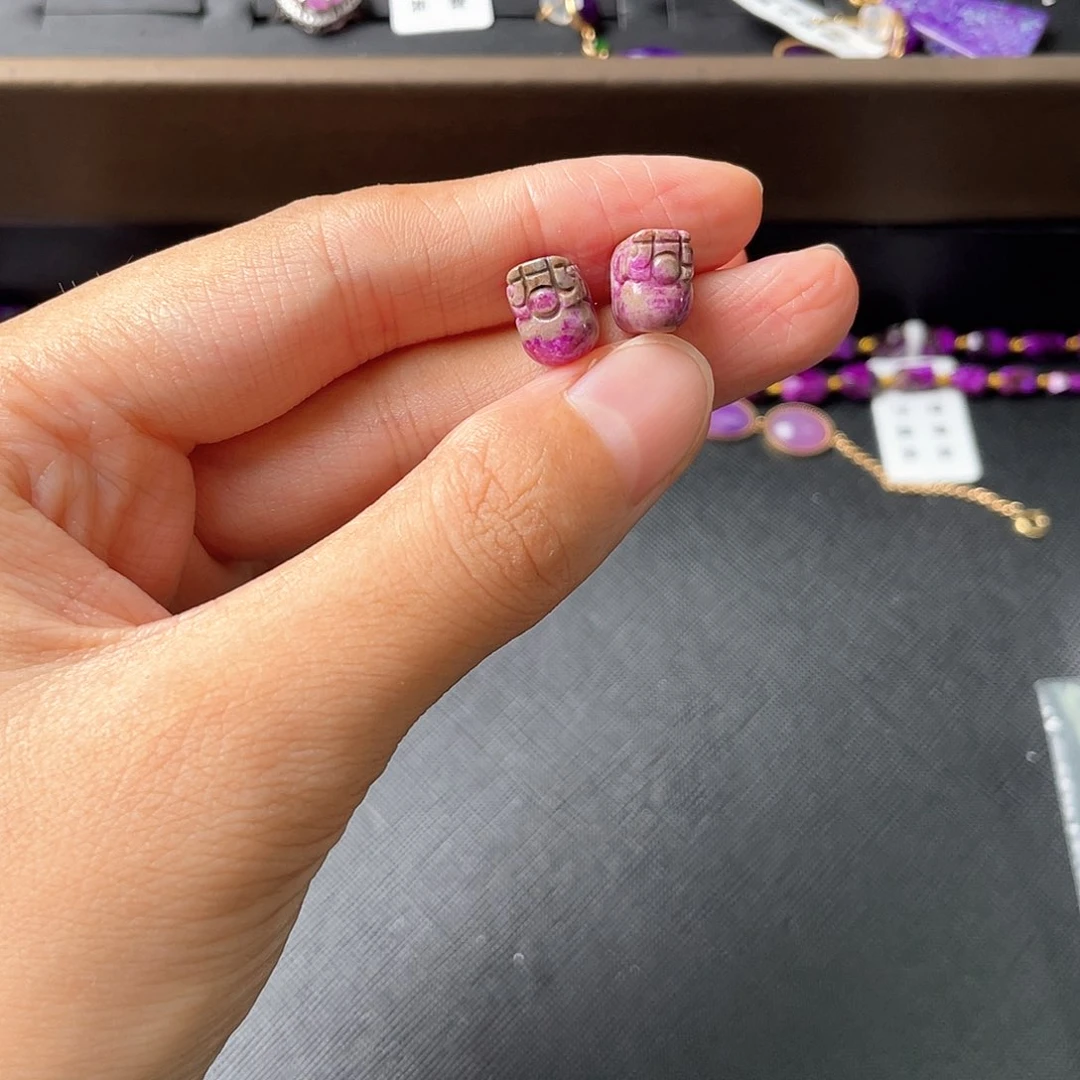 苏纪石（舒俱来）银S925镶嵌耳环