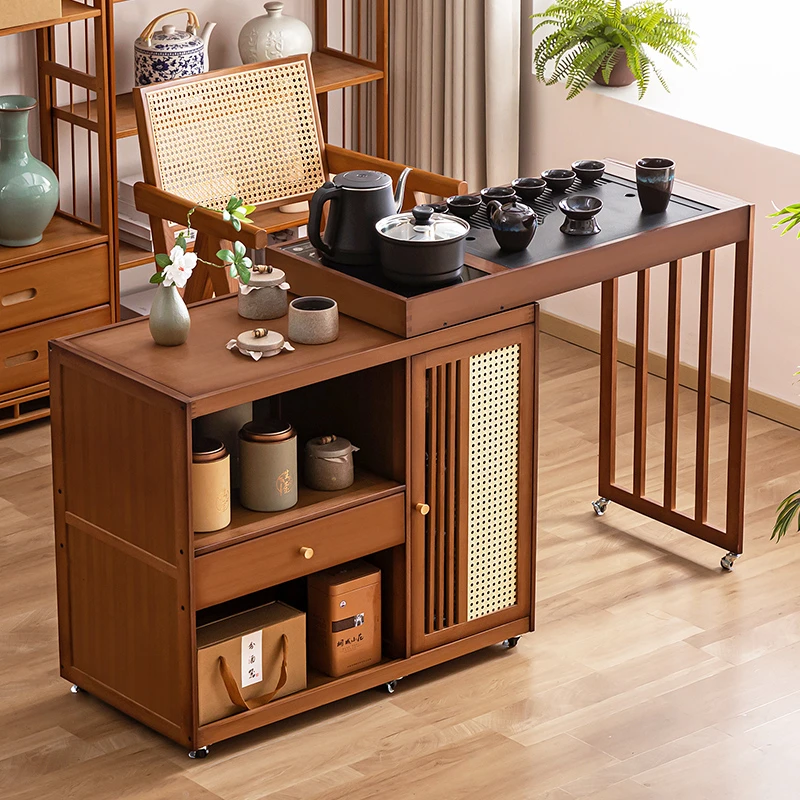 移动茶桌小茶台烧水壶一体家用2025新款高端阳台泡茶桌子客厅茶几