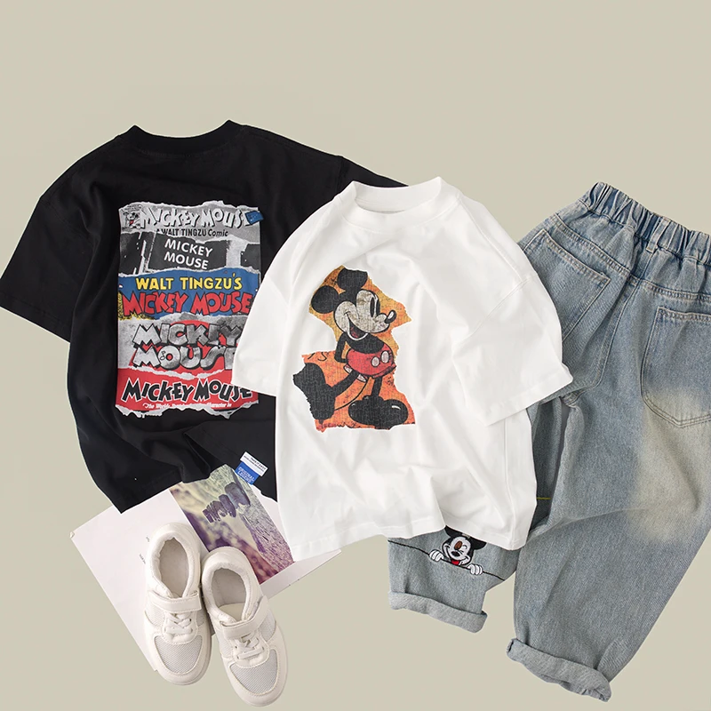 吴小越w1093男童夏款短袖圆领工艺数码棉t恤韩版中大童儿童上衣