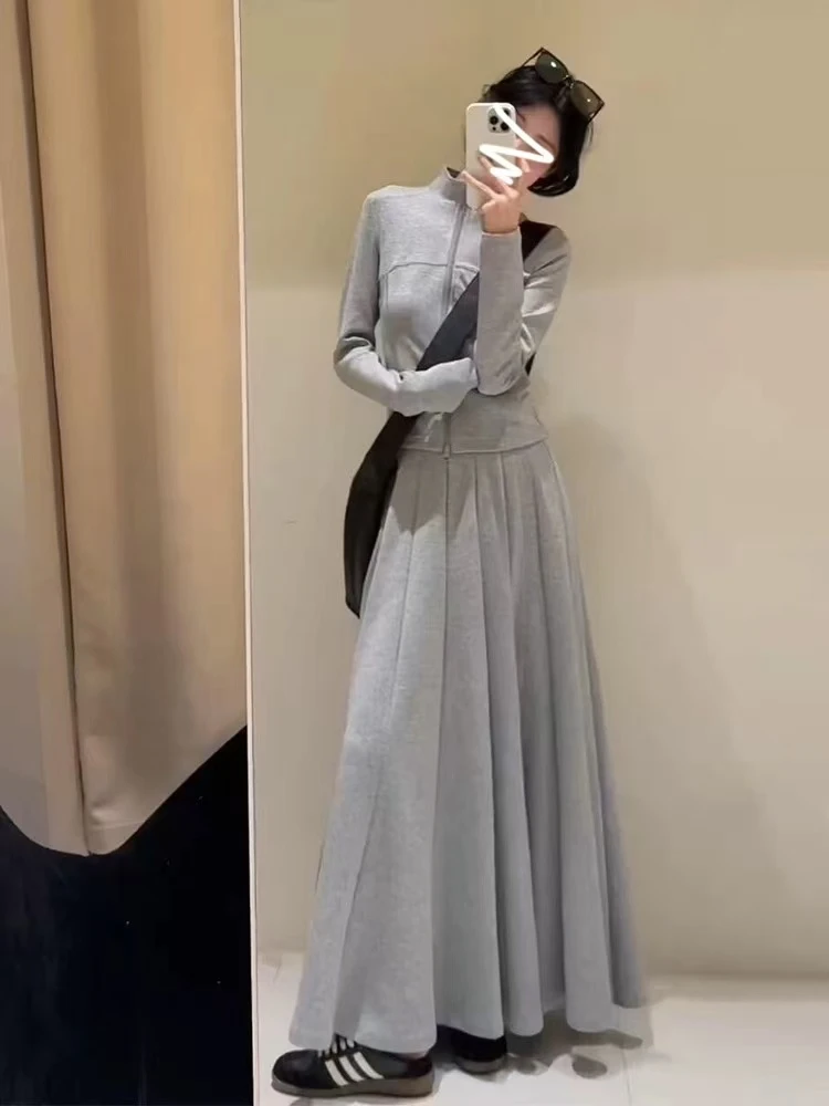 学院风针织半身裙韩系时尚法式时尚套装慵懒风早秋977859