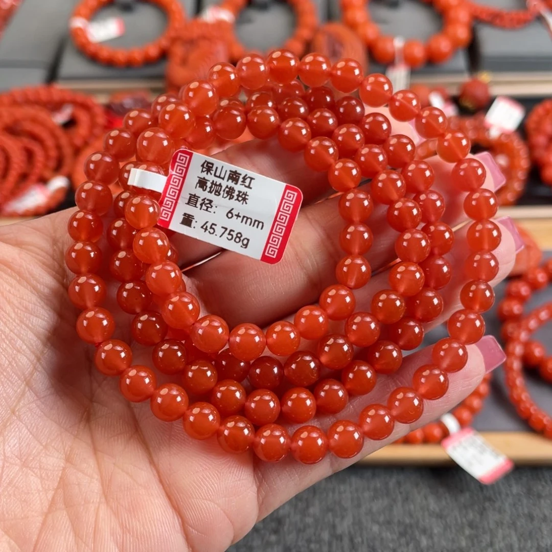 南红玛瑙未镶嵌手链保山南红多圈