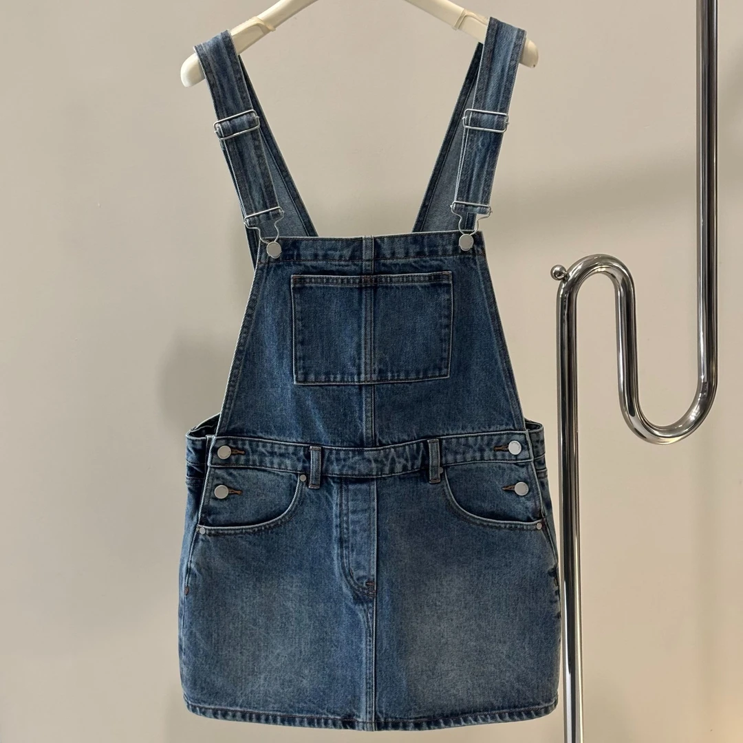 【塔鹿蕾】25年新版本时尚休闲百搭韩版显瘦减龄水洗牛仔背带裙0020