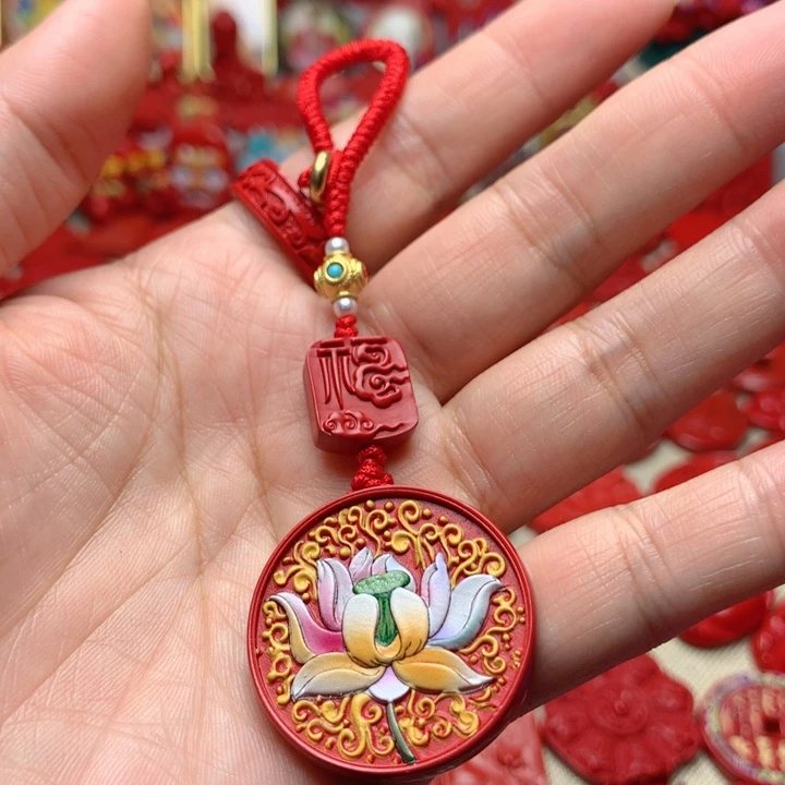 天然辰砂工艺品朱砂钥匙扣