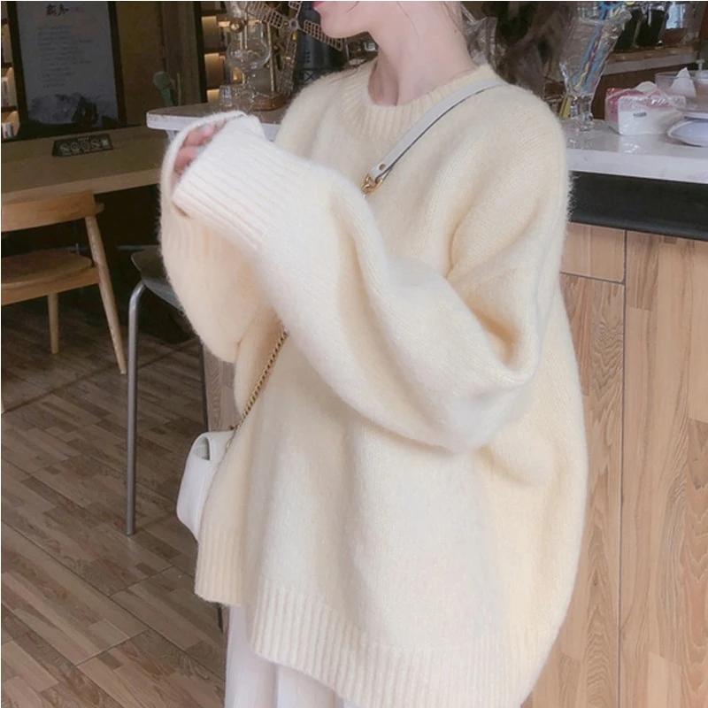 2025秋冬新款软糯毛衣女慵懒风宽松加厚小个子内搭针织衫韩版