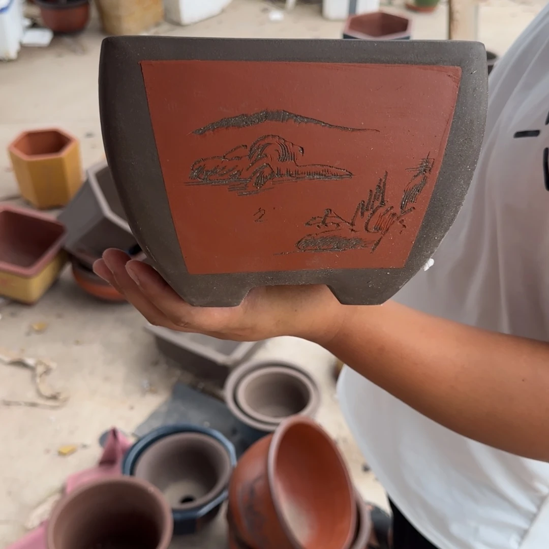 紫砂花盆瑕疵和瑕疵