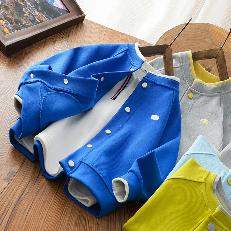 男童2025春新款休闲外套中大童棒球服开衫男女童纯色百搭潮款上衣